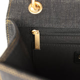 Chanel Double You Flap Backpack Black Denim Antique Gold Hardware - Thumbnail View 8