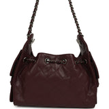 Chanel Mini 25 Hobo Bag Burgundy Caviar Aged Ruthenium Hardware - Thumbnail View 4