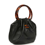 Chanel Small Pouch Black Shiny Lambskin Tortoiseshell Hardware