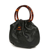 Chanel Small Pouch Black Shiny Lambskin Tortoiseshell Hardware