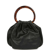 Chanel Small Pouch Black Shiny Lambskin Tortoiseshell Hardware