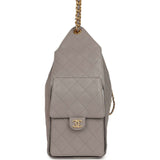 Chanel Medium 25 Hobo Bag Dark Grey Caviar Antique Gold Hardware - Thumbnail View 3