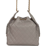 Chanel Medium 25 Hobo Bag Dark Grey Caviar Antique Gold Hardware - Thumbnail View 4