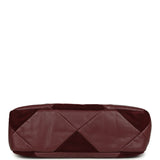 Chanel Medium 19 Flap Bag Burgundy Suede, Shiny Lambskin and Caviar Mixed Metal Hardware - Thumbnail View 6