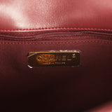 Chanel Medium 19 Flap Bag Burgundy Suede, Shiny Lambskin and Caviar Mixed Metal Hardware - Thumbnail View 9