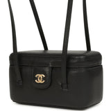 Chanel Preppy Coco Long Vanity with Straps Black Shiny Caviar Brushed Gold Hardware