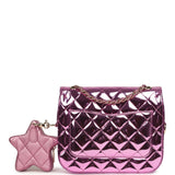 Pre-owned Chanel Mini Flap Bag and Star Coin Purse Pink Mirror Calfskin and Metallic Calfskin Light Gold Hardware - Thumbnail View 5