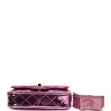 Pre-owned Chanel Mini Flap Bag and Star Coin Purse Pink Mirror Calfskin and Metallic Calfskin Light Gold Hardware - Thumbnail View 6