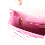 Pre-owned Chanel Mini Flap Bag and Star Coin Purse Pink Mirror Calfskin and Metallic Calfskin Light Gold Hardware - Thumbnail View 10