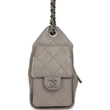Chanel Mini 25 Hobo Bag Dark Grey Caviar Aged Ruthenium Hardware - Thumbnail View 3