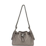 Chanel Mini 25 Hobo Bag Dark Grey Caviar Aged Ruthenium Hardware - Thumbnail View 7