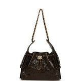 Chanel Small 25 Hobo Bag Khaki Shiny Aged Crumpled Calfskin Antique Gold Hardware - Thumbnail View 6
