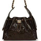 Chanel Small 25 Hobo Bag Khaki Shiny Aged Crumpled Calfskin Antique Gold Hardware - Thumbnail View 1