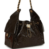 Chanel Small 25 Hobo Bag Khaki Shiny Aged Crumpled Calfskin Antique Gold Hardware - Thumbnail View 2
