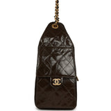 Chanel Small 25 Hobo Bag Khaki Shiny Aged Crumpled Calfskin Antique Gold Hardware - Thumbnail View 3