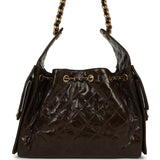 Chanel Small 25 Hobo Bag Khaki Shiny Aged Crumpled Calfskin Antique Gold Hardware - Thumbnail View 4