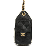 Chanel Mini 25 Hobo Bag Black Raffia and White Calfskin Antique Gold Hardware - Thumbnail View 4