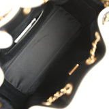 Chanel Mini 25 Hobo Bag Black Raffia and White Calfskin Antique Gold Hardware - Thumbnail View 8
