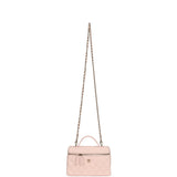 Chanel Top Handle Long Vanity Case with Chain Light Pink Shiny Caviar Light Gold Hardware - Thumbnail View 7