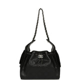 Chanel Small 25 Hobo Bag Black Shiny Caviar Aged Ruthenium Hardware - Thumbnail View 6