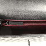 Chanel Medium Chevron Coco Top Handle So Black Shiny Caviar Black Hardware