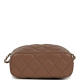 Chanel Mini Hobo Pouch with Chain Brown Shiny Caviar Light Gold Hardware - Thumbnail View 6