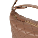 Chanel Mini Hobo Pouch with Chain Brown Shiny Caviar Light Gold Hardware - Thumbnail View 8