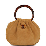 Chanel Small Pouch Beige Suede Tortoiseshell Hardware - Thumbnail View 1