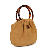 Chanel Small Pouch Beige Suede Tortoiseshell Hardware - Thumbnail View 2