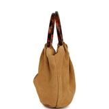 Chanel Small Pouch Beige Suede Tortoiseshell Hardware - Thumbnail View 3