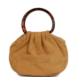 Chanel Small Pouch Beige Suede Tortoiseshell Hardware - Thumbnail View 4