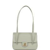 Chanel Small Preppy Coco Flap Bag Light Green Shiny Caviar Brushed Gold Hardware - Thumbnail View 7