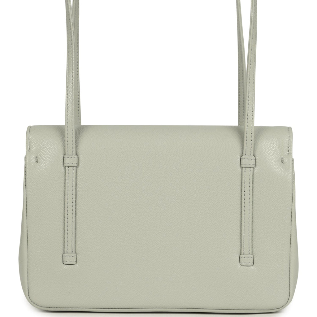 Chanel Small Preppy Coco Flap Bag Light Green Shiny Caviar Brushed Gol