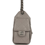 Chanel Mini 25 Hobo Bag Dark Grey Caviar Aged Ruthenium Hardware - Thumbnail View 3