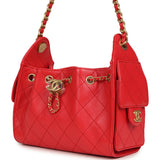 Chanel Mini 25 Hobo Bag Dark Red Caviar Antique Gold Hardware - Thumbnail View 5