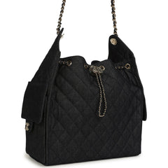 Chanel Medium 25 Hobo Bag Dark Denim Light Gold Hardware