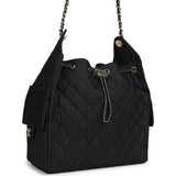 Chanel Medium 25 Hobo Bag Dark Denim Light Gold Hardware