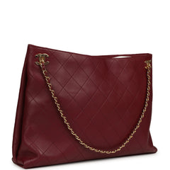 Chanel Large "Eyes on You" CC Shopping Bag Burgundy Lambskin Gold Hardware