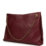 Chanel Large "Eyes on You" CC Shopping Bag Burgundy Lambskin Gold Hardware
