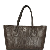 Pre-owned Chanel Large Cerf Executive Tote Bag Dark Grey Python Ruthenium Hardware - Thumbnail View 1