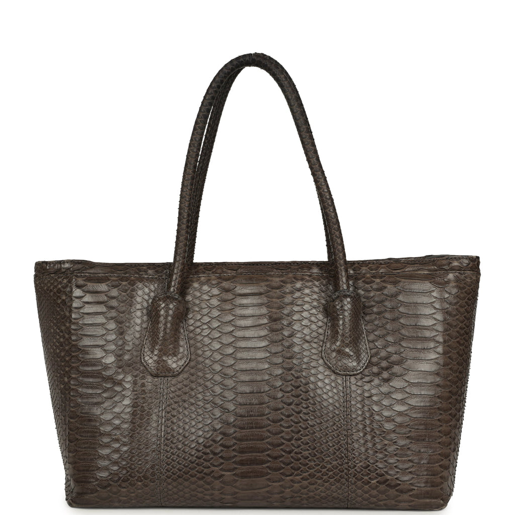grey python tote bags | natural unique scale from... Pre-owned Chanel Large Cerf Executive Tote Bag Dark Grey Python Ruthen