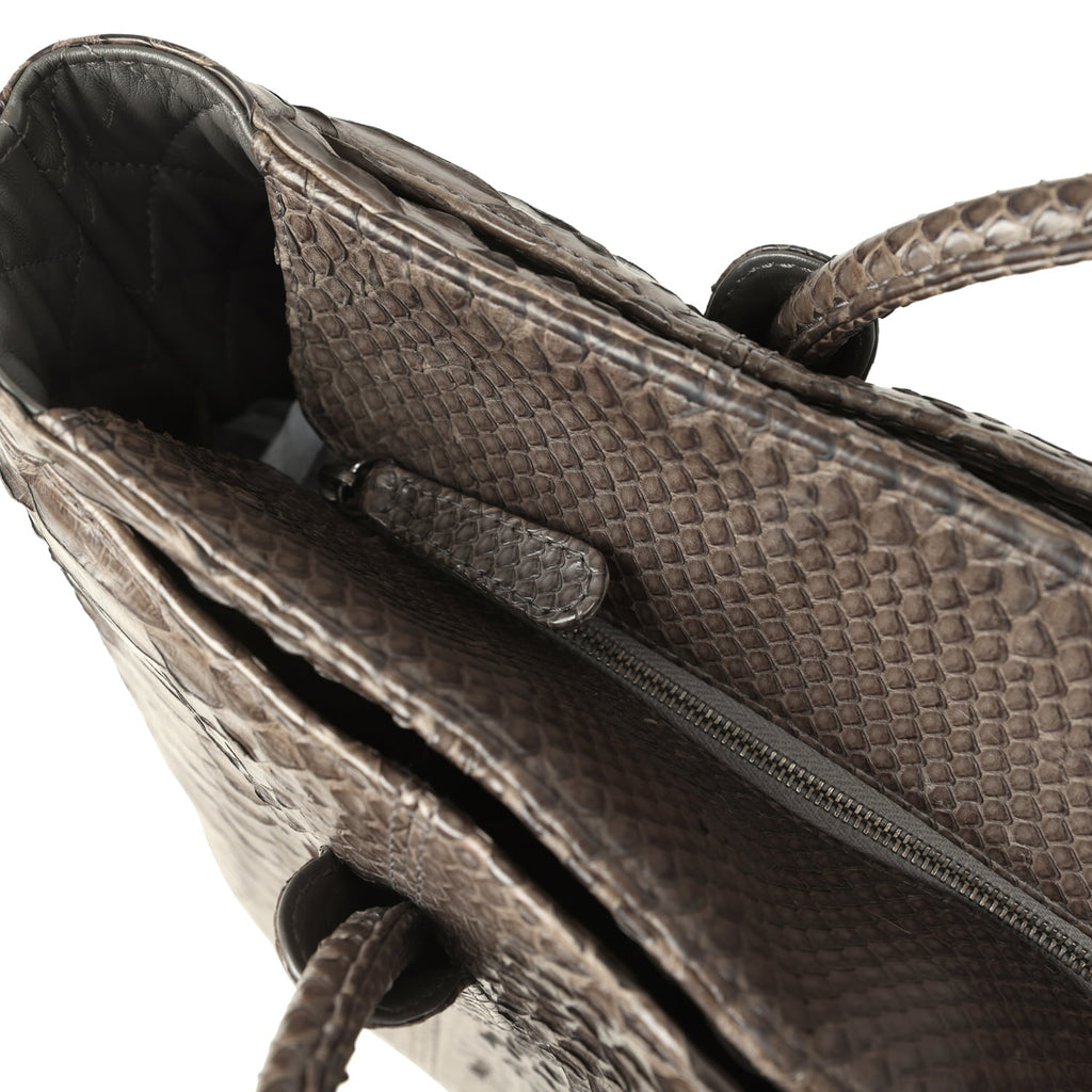 grey python tote bags | natural unique scale from... Pre-owned Chanel Large Cerf Executive Tote Bag Dark Grey Python Ruthen