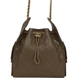 Chanel Medium 25 Hobo Bag Dark Khaki Caviar Antique Gold Hardware - Thumbnail View 1
