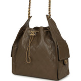 Chanel Medium 25 Hobo Bag Dark Khaki Caviar Antique Gold Hardware - Thumbnail View 5