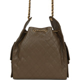 Chanel Medium 25 Hobo Bag Dark Khaki Caviar Antique Gold Hardware - Thumbnail View 4