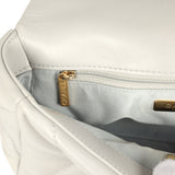 Pre-owned Chanel Medium 19 Flap Bag Grey Shiny Lambskin Mixed Metal Hardware