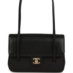 Chanel Small Preppy Coco Clutch with Straps Black Shiny Caviar Brushed Gold Hardware