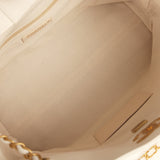 Chanel Small Coco Hobo Bag White Calfskin Antique Gold Hardware