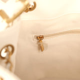 Chanel Small Coco Hobo Bag White Calfskin Antique Gold Hardware