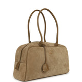 Chanel Large "Perfect Bowling" Bag Dark Beige Suede Gold Hardware